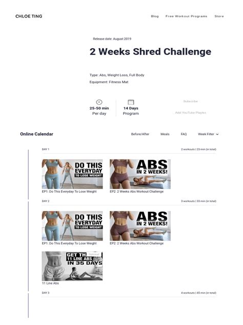 2 week shred challenge
